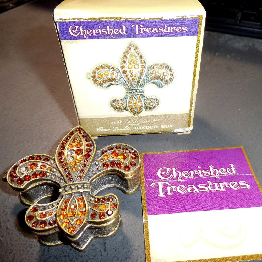 Cherished Treasures Jeweled Pill Box, New In Box